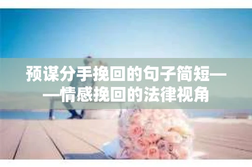 预谋分手挽回的句子简短——情感挽回的法律视角