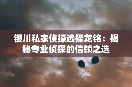 银川私家侦探选择龙铭：揭秘专业侦探的信赖之选