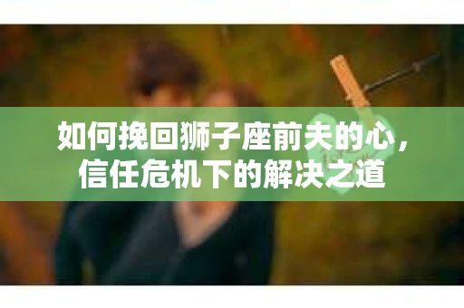 如何挽回狮子座前夫的心，信任危机下的解决之道